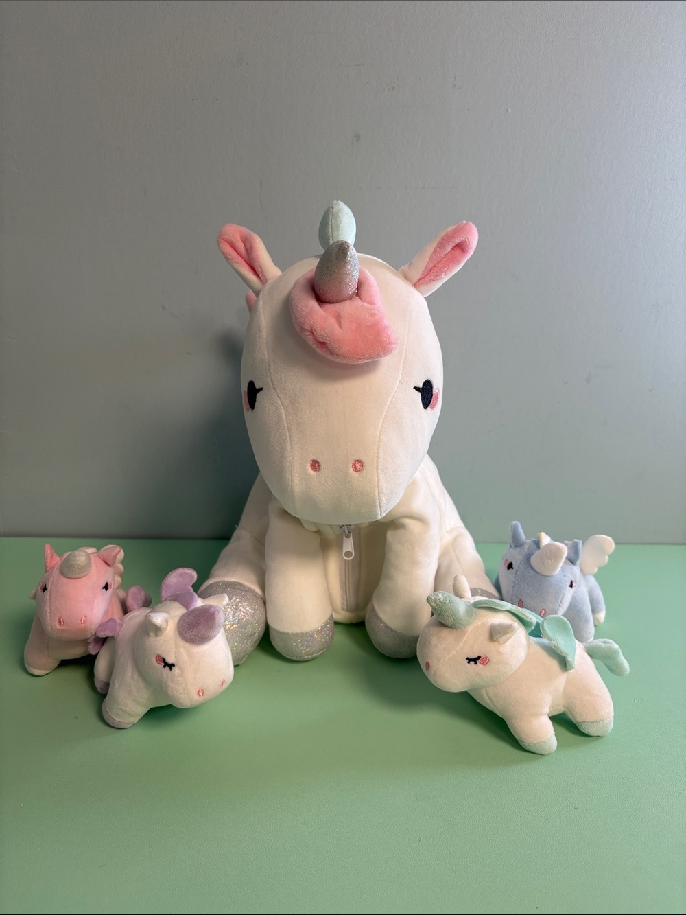 Unicorn Mommy with 4 Babies in Her Tummy
Plush Stuffed Animal, Kids Plush Toys